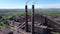 Aerial view of the sinter factory. Smoking chimneys