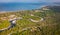 Aerial view of the Siri Lanta Bridge in koh Lanta, Krabi, Thailand