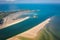 Aerial view of the Siri Lanta Bridge in koh Lanta, Krabi, Thailand