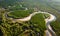 Aerial view of the Siri Lanta Bridge in koh Lanta, Krabi, Thailand