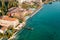 Aerial view of sirmione, lake garda, italy.