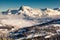 Aerial View on Ski Resort Megeve in French Alps