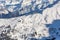 Aerial view - ski slopes and lifts in the Montafon ski area, Vorarlberg, Austria during winter season