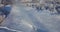 Aerial view, Skiing, Ski resort in the Carpathians, Snow cannons, Trantscarpathian