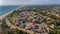 Aerial. View from the sky at the tourist town Dunas Douradas, Vale de Lobo.