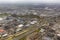 Aerial view skyline Dutch city of Goningen with industrial park