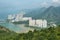 Aerial view of skyscapers in Lantau island