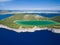 aerial view of the Slano lake in nature park Telascica, Croatia,