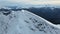 Aerial view of the slope of the Rosa Khutor ski resort and Black Pyramid peak