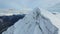 Aerial view of the slope of the ski resort and Black Pyramid peak