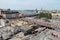 Aerial view of Slussen in Stockholm during the Pride parade 2014