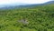 Aerial view of small blind mountain lake surrounded by coniferous trees. Located in High Tatras mountains, northern Slovakia.