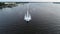 Aerial View of Small Boat on Delaware River