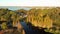 Aerial view of small city park with wetlands in Florida.