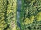 Aerial view on small dam on river Svitava near source of river between Svitava city and Javornik village