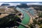 Aerial View of Small Fishing Town in Washington State