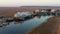 Aerial View of Small Fishing Village on New Jersey Coast