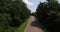 Aerial view on a small forest road