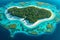 aerial view small island tropical resort ai generated
