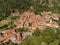 Aerial view of small Italian village Cassano Valcuvia at spring time, situated in province of Varese, Italy