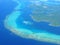 Aerial view on small lagoon, French Polynesia