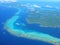 Aerial view on small lagoon, French Polynesia