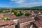 Aerial view of the small medieval town of Lucca, Toscana Tuscany, Italy, Europe. View from the Guinigi tower