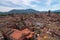 Aerial view of the small medieval town of Lucca, Toscana Tuscany, Italy, Europe. View from the Guinigi tower