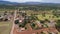 Aerial view of the small rural town Bom Jardim, Mato Grosso, Brazil