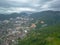 Aerial view small town Ayer Itam at Penang