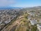 Aerial view of small valley with big mansions in La Jolla Hermosa, San Diego