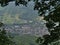 Aerial view of small village Bremm in Rhineland-Palatinate, Germany, located on the riverbank of Moselle.