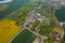 Aerial view of the small village Catwick, East Yorkshire - May 2019