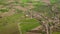 Aerial view of small village in Po Valley, Italy