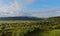 Aerial view of small village surrounded by mountains Karpaty Ukraine