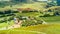 Aerial view on a small vineyard. Waiheke Island, Auckland, New Zealand.