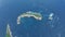 Aerial view of small wild deserted islands surrounded by blue water of ocean