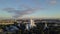 Aerial view on the Smolny Cathedral at Neva river in Saint-Petersburg. Beautiful city panorama opening