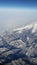 Aerial view of snow covered Romanian Carpathians