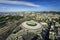 Aerial view of a soccer field Maracana Stadium in Rio de Janeiro, Brazil