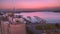 Aerial view of Sodus Point located in New York seen during a beautiful sunset