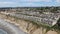 Aerial view of Solana Beach and cliff, California coastal beach with blue Pacific ocean