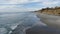 Aerial view of Solana Beach and cliff, California coastal beach with blue Pacific ocean