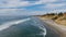 Aerial view of Solana Beach and cliff, California coastal beach with blue Pacific ocean