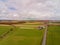 Aerial view of some rural fall color landscape