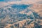 Aerial view of some snow mountain around Kern County