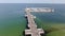 Aerial view of Sopot Pier in Poland - the longest wooden pier in Europe