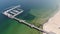 Aerial view of Sopot Pier in Poland - the longest wooden pier in Europe