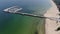 Aerial view of Sopot Pier in Poland - the longest wooden pier in Europe