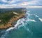 aerial view of Sorrento Back Beach and coastline at sunrise. Mornington Peninsula, Melbourne, Australia.